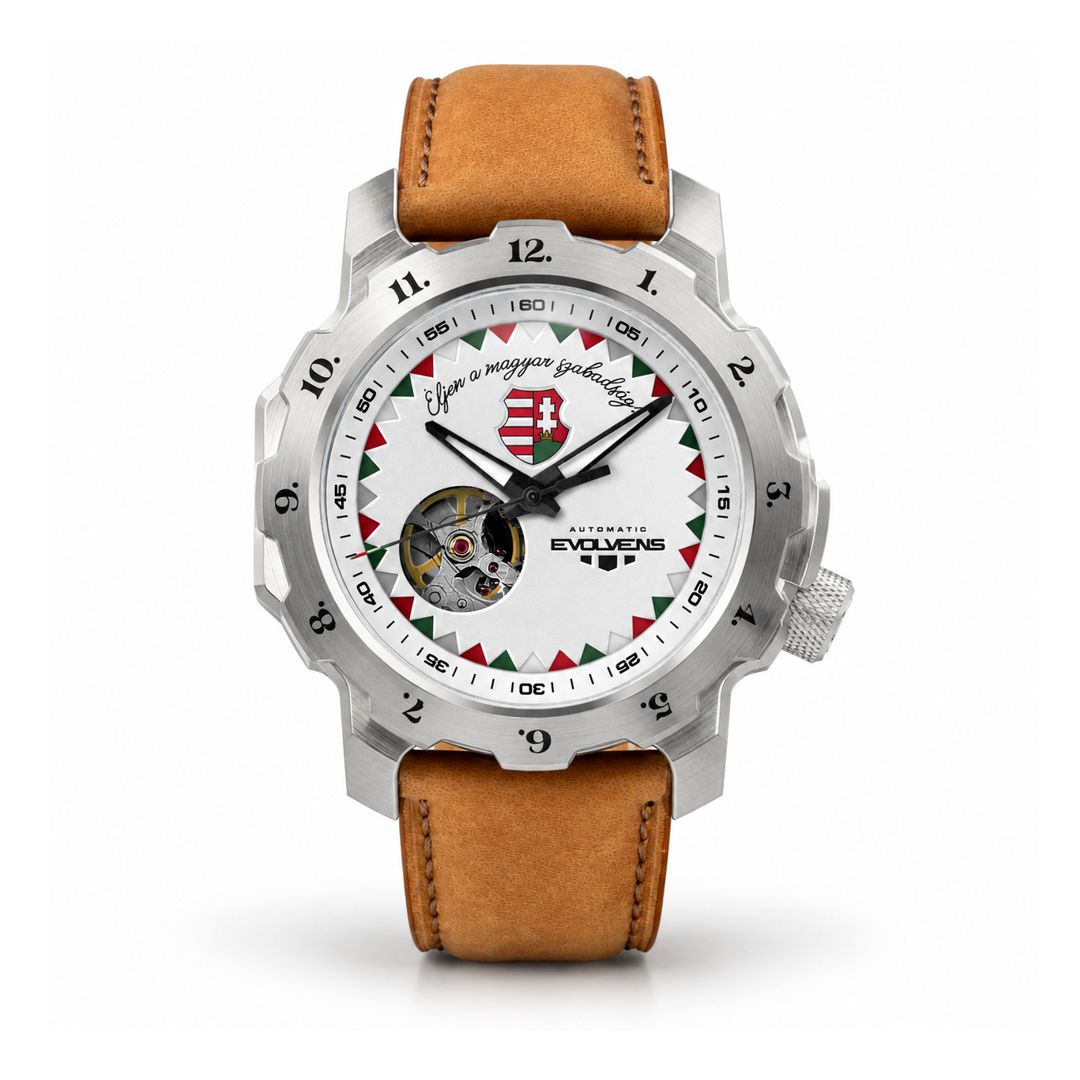Evolvens MÁRCIUS - 44 mm Ezüst Egyedi Automata Karóra