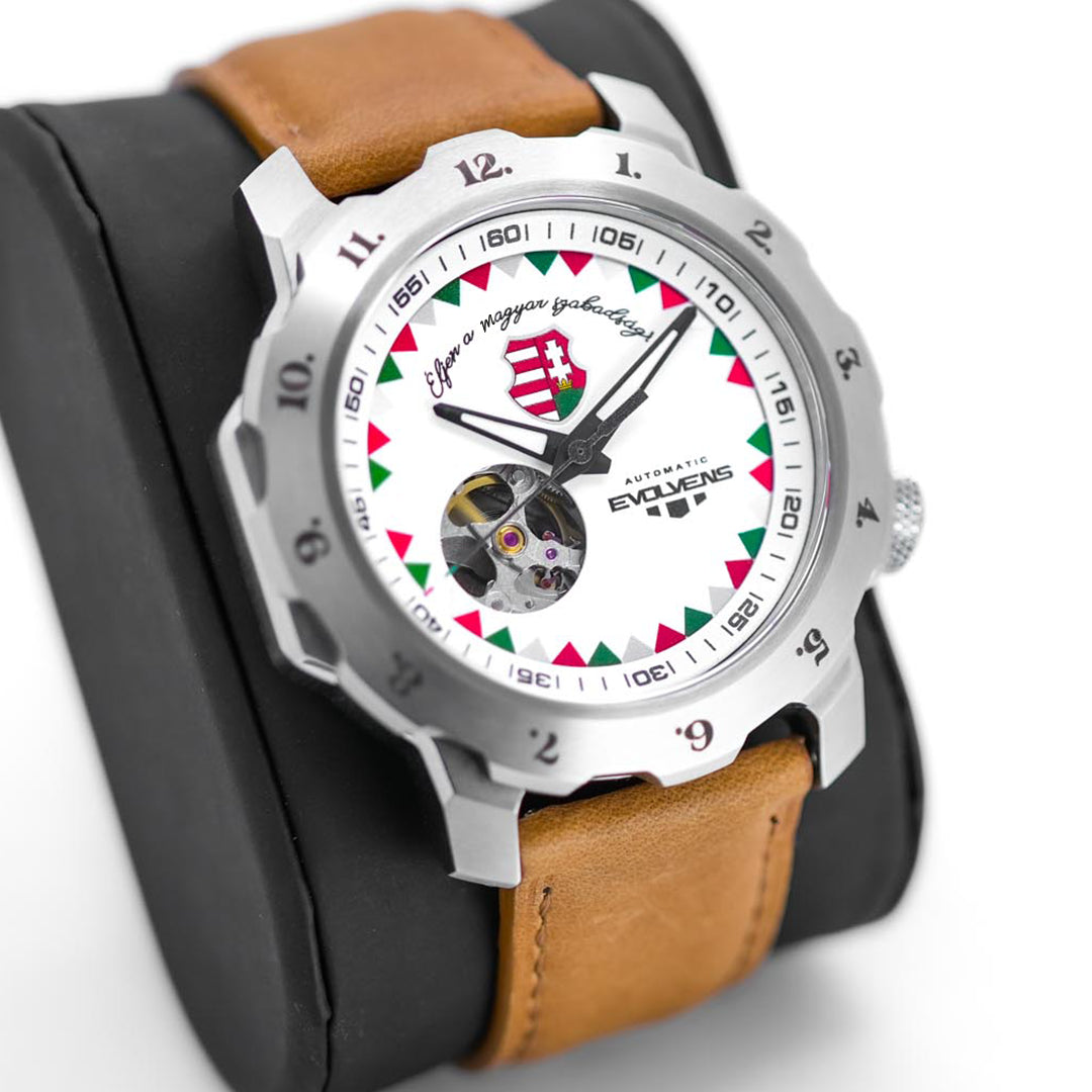 Evolvens MÁRCIUS - 44 mm Ezüst Egyedi Automata Karóra