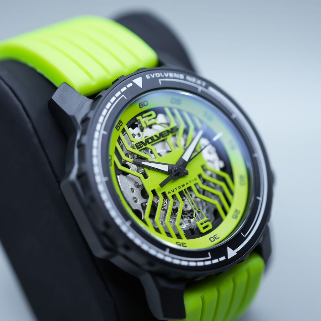 Evolvens® NEXT Acid-Green 44 mm Szerkeszthető Automata Karóra