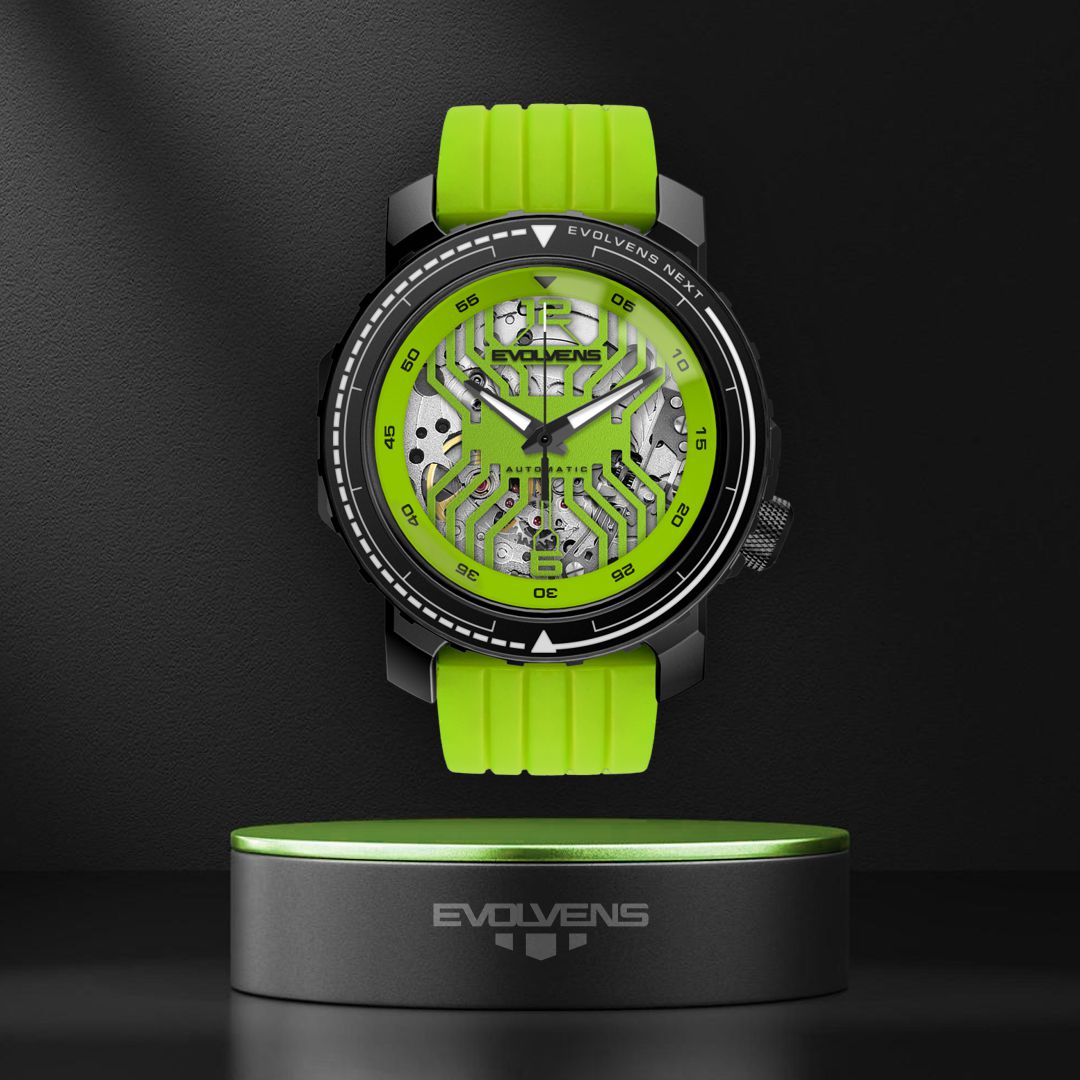 Evolvens® NEXT Acid-Green 44 mm Szerkeszthető Automata Karóra