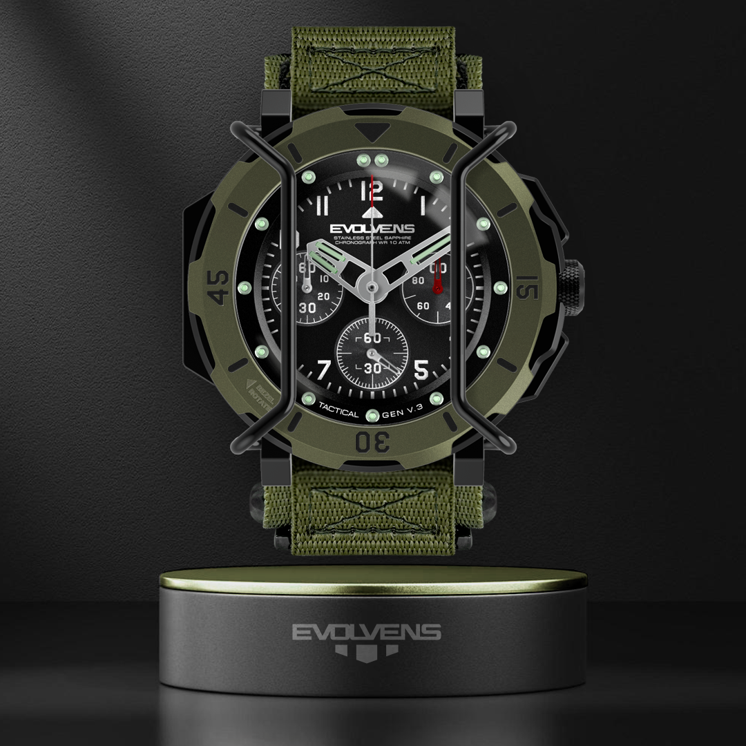 Evolvens TACTICAL - 49 mm Chronogrpah Katonai Karóra - OD-Green